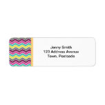 Colorful girly chevron labels