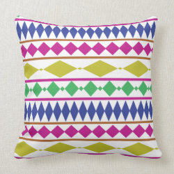 Colorful Girly Geometric Trial Pattern Throw Pillow