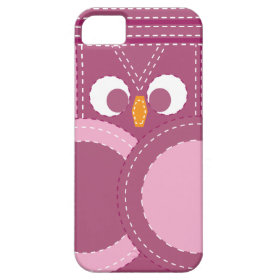 Colorful Girly Purple Stitched Owl iPhone 5 Case