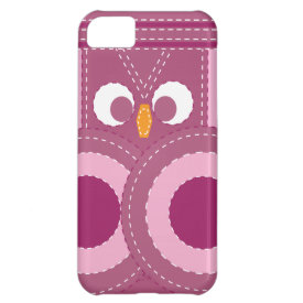 Colorful Girly Purple Stitched Owl iPhone 5c Case