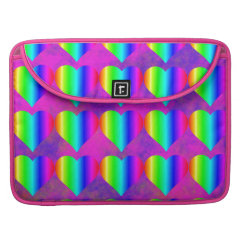 Colorful Girly Rainbow Hearts Fun Teen Pattern MacBook Pro Sleeve