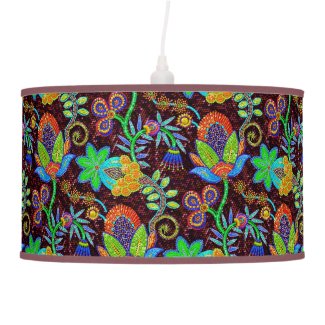 Colorful Glass Beads Look Retro Floral Design 1 Ceiling Lamp