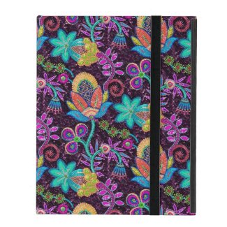 Colorful Glass Beads Look Retro Floral Design 2 iPad Case