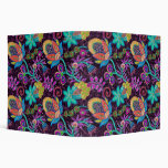 Colorful Glass Beads Look Retro Floral Design Binders