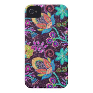 Colorful Glass Beads Look Retro Floral Design Iphone 4 Tough Covers