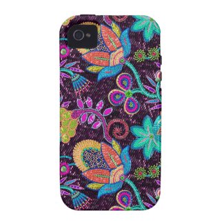 Colorful Glass Beads Look Retro Floral Design iPhone 4 Tough Covers