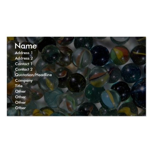 Colorful Glass marbles Business Card Templates (front side)
