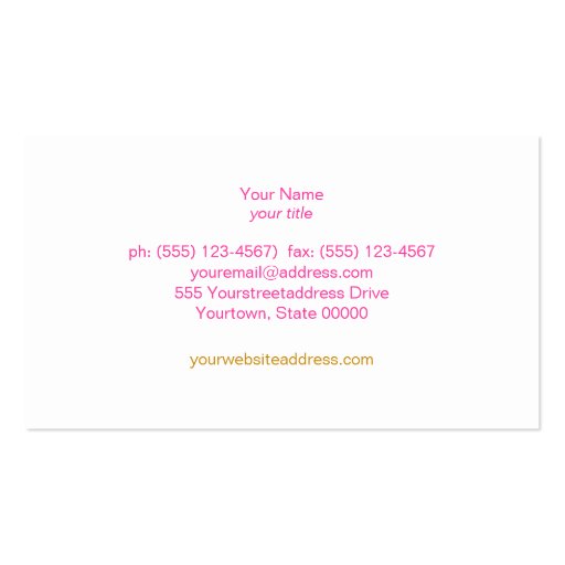 Colorful Glitter Business Card 2 (back side)