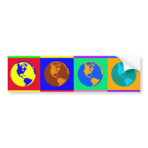 Colorful Globes bumper stickers