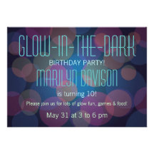 Colorful Glow in the Dark Party Invitation