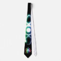 Colorful Glowing Atom - Black Tie