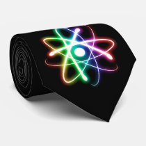 Colorful Glowing Atom - Black Tie