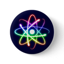 Colorful Glowing Atom - Button