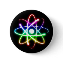 Colorful Glowing Atom - Button