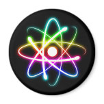 Colorful Glowing Atom - magnet