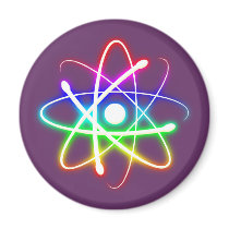 Colorful Glowing Atom - magnet