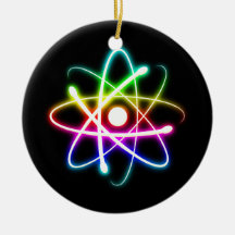 Colorful Glowing Atom Ornament