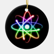 Colorful Glowing Atom Ornament