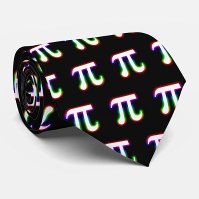 Colorful Glowing Pi Pattern | Geek Black Tie