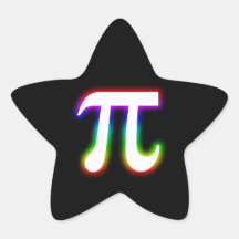 Colorful Glowing Pi Star - math sticker