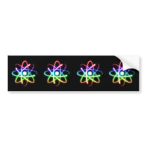 Colorful Glowings Atoms - Bumper Sticker bumper stickers