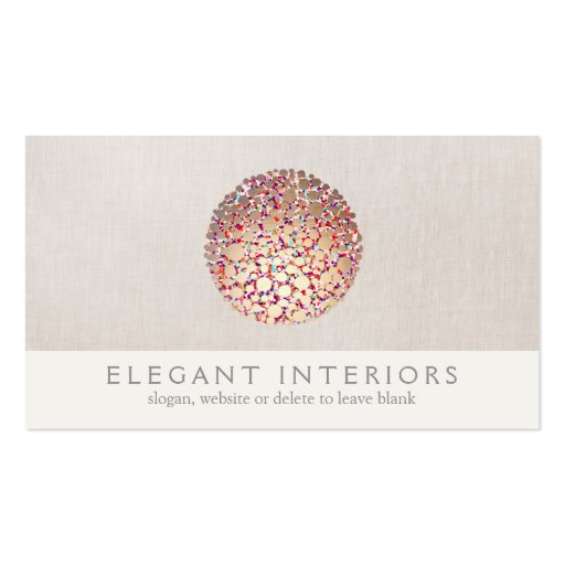 Colorful Gold  Circles Sphere Interior Designer Business Cards (front side)