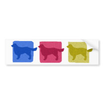 Colorful Golden Retriever Silhouettes bumper stickers