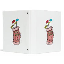 colorful golf bag and clubs graphic binder
