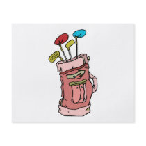 colorful golf bag and clubs graphic custom flyer
