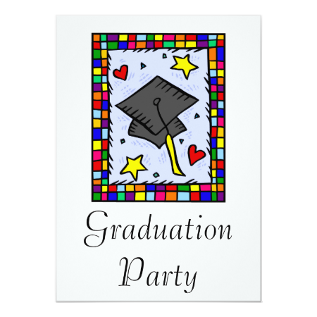 Colorful Graduation Personalized Invites