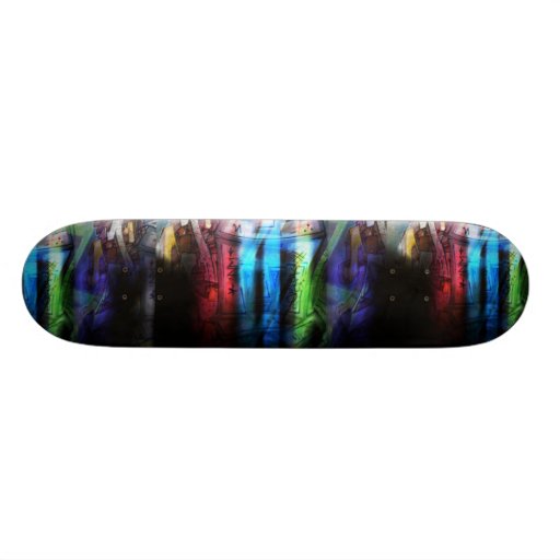 Colorful graffitis design skate deck