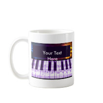 Colorful Grand Piano Keyboard and Music Notes Mug