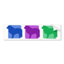 Colorful Great Pyrenees Silhouettes bumper stickers by MenagerieMayhem Colorful Great Pyrenees Silhouettes bumper stickers