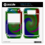 Colorful green blue red pink swirl abstract nokia e71 skins