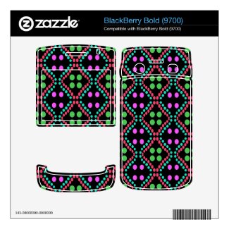 colorful green pink dot pattern skins for blackberry bold