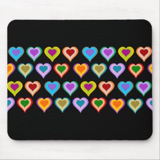 Colorful groovy heart pattern mousepad mousepad