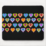 Colorful groovy heart pattern mousepad