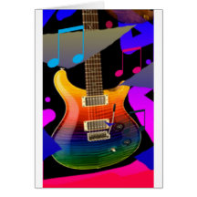 Colorful Guitar - Rock On! Cards