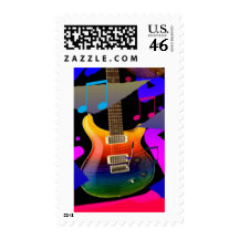 Colorful Guitar - Rock On! Postage