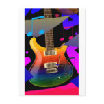 Colorful Guitar - Rock On! postcards