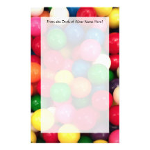 Colorful Gum Ball Candy Custom Stationery