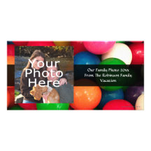 Colorful Gum Ball Candy Customized Photo Card
