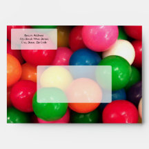 Colorful Gum Ball Candy Envelopes