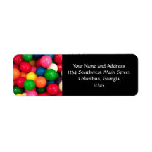 Colorful Gum Ball Candy Labels
