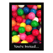 Colorful Gum Ball Candy Personalized Invitation