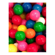 Colorful Gum Ball Candy Postcards
