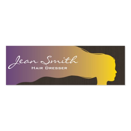 Colorful Hair Girl Hair Stylist Mini Business Card (front side)
