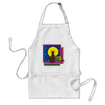 Colorful Halloween Cat Art aprons