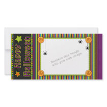 Colorful halloween design with spiders photo cards