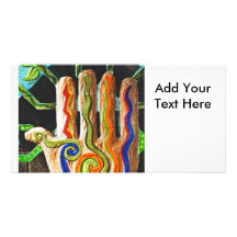 Colorful Hand Carving Photo Card Template